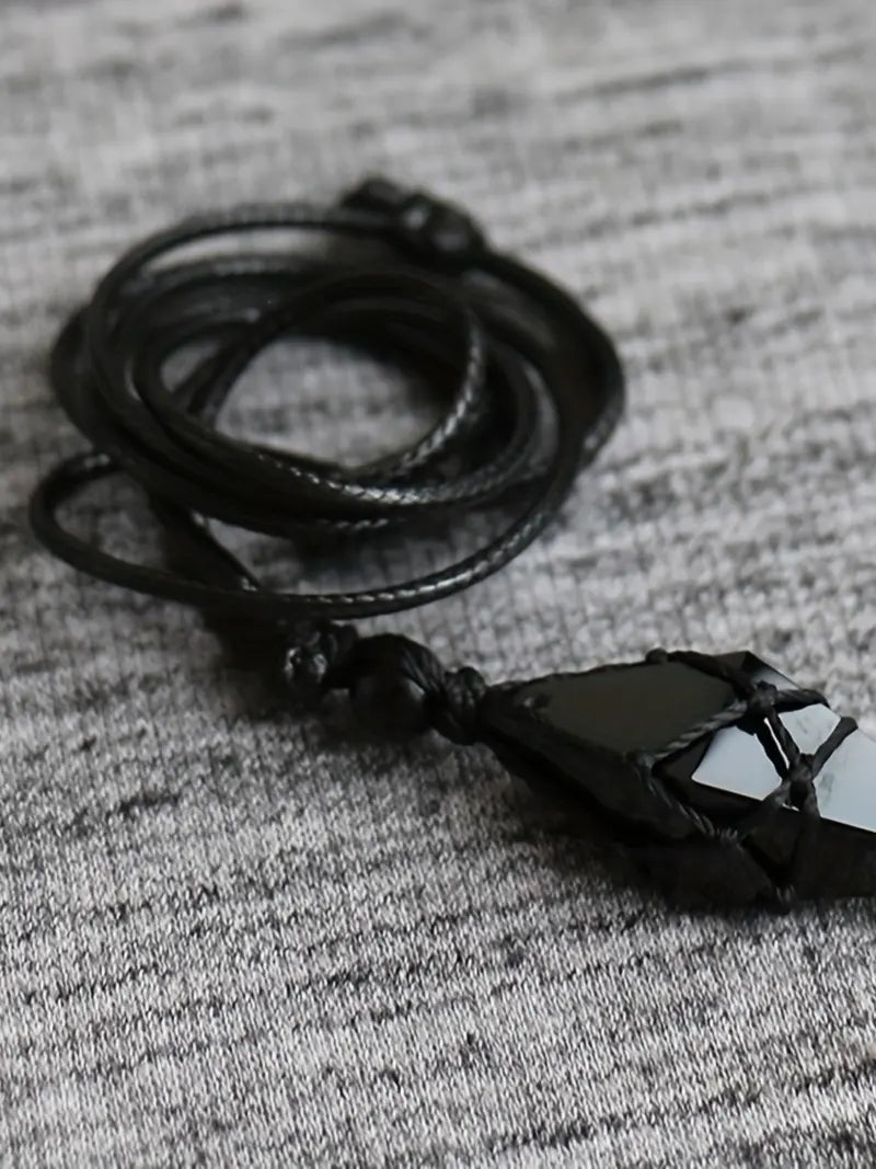 Natural Obsidian Pendant Necklace