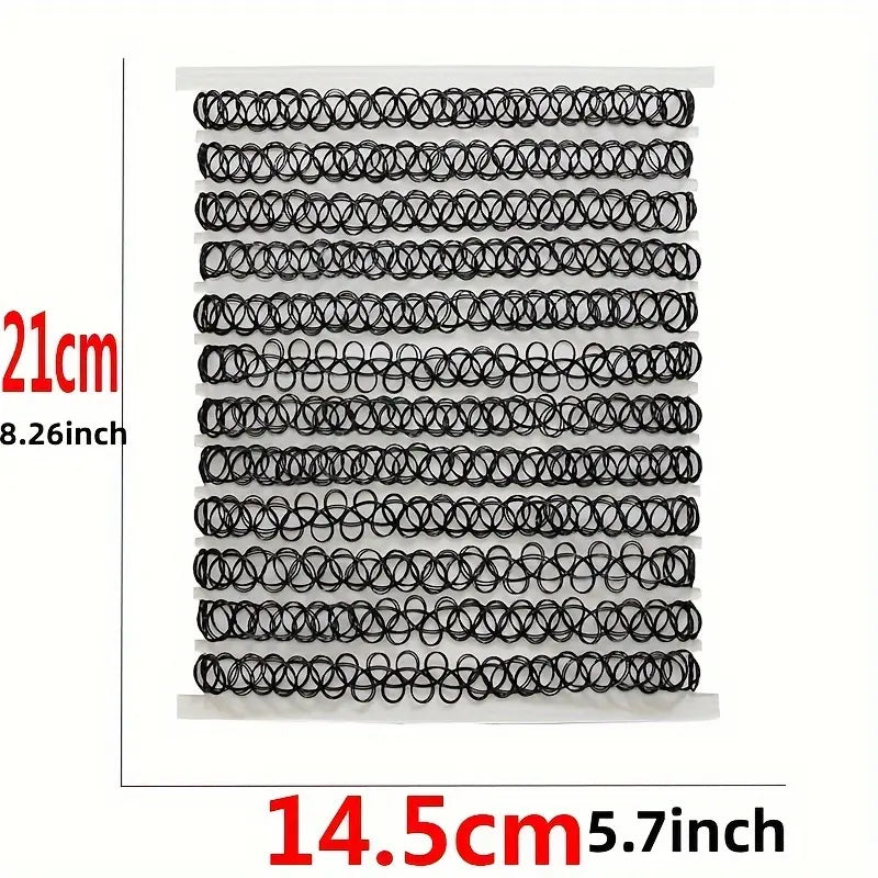 12pcs/1set Halloween Punk Gothic Lace Choker Necklace Set