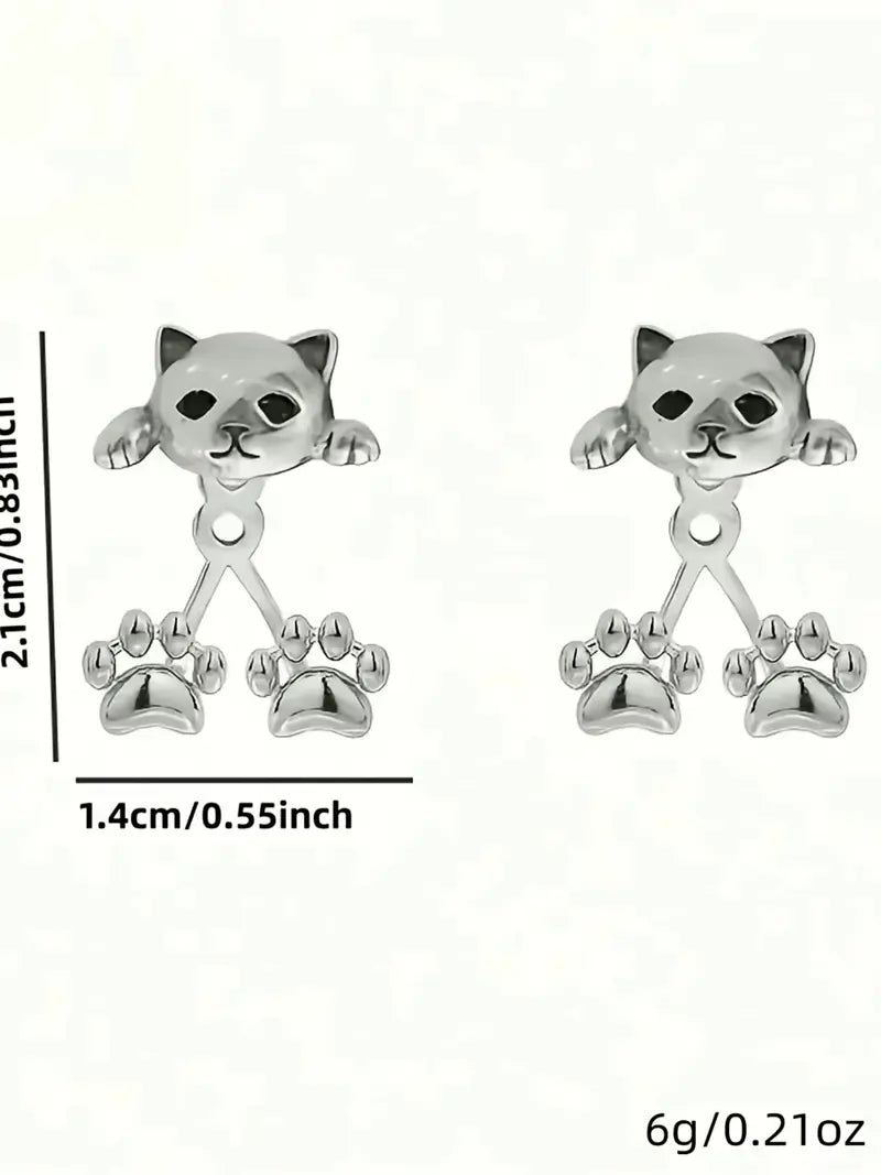 Cute Cat Claw Stud Earrings for Women