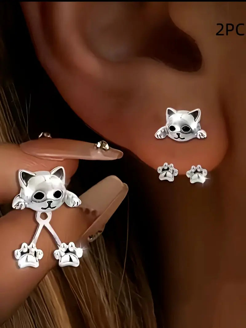 Cute Cat Claw Stud Earrings for Women