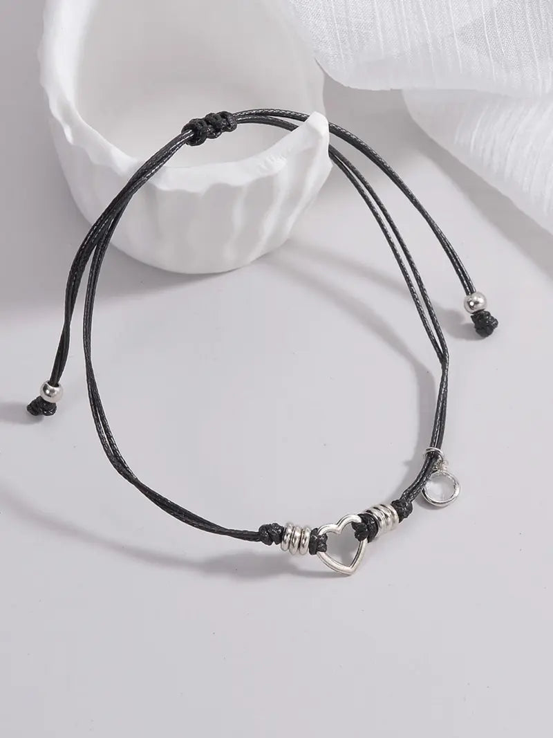 Women's Simple Heart Charm Anklet
