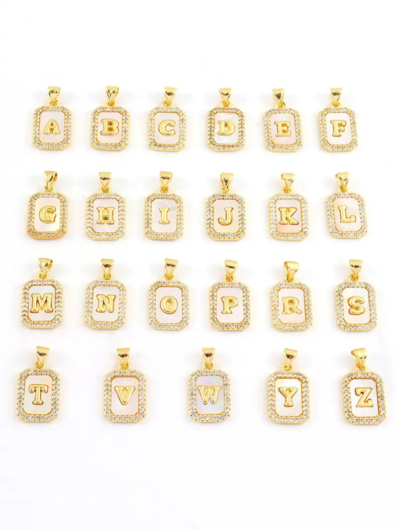 Women's Zirconia Block Letter Pendant Necklace