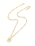 Women's Zirconia Block Letter Pendant Necklace