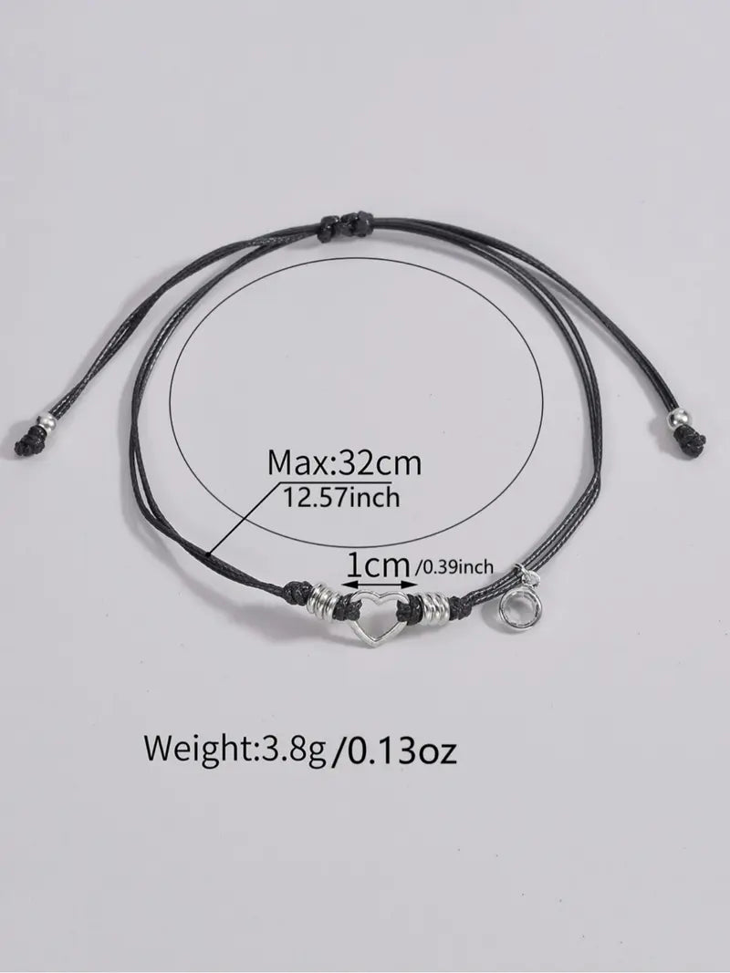 Women's Simple Heart Charm Anklet