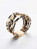 Leopard Pattern Hollow Out Design Multi-strand Bracelet
