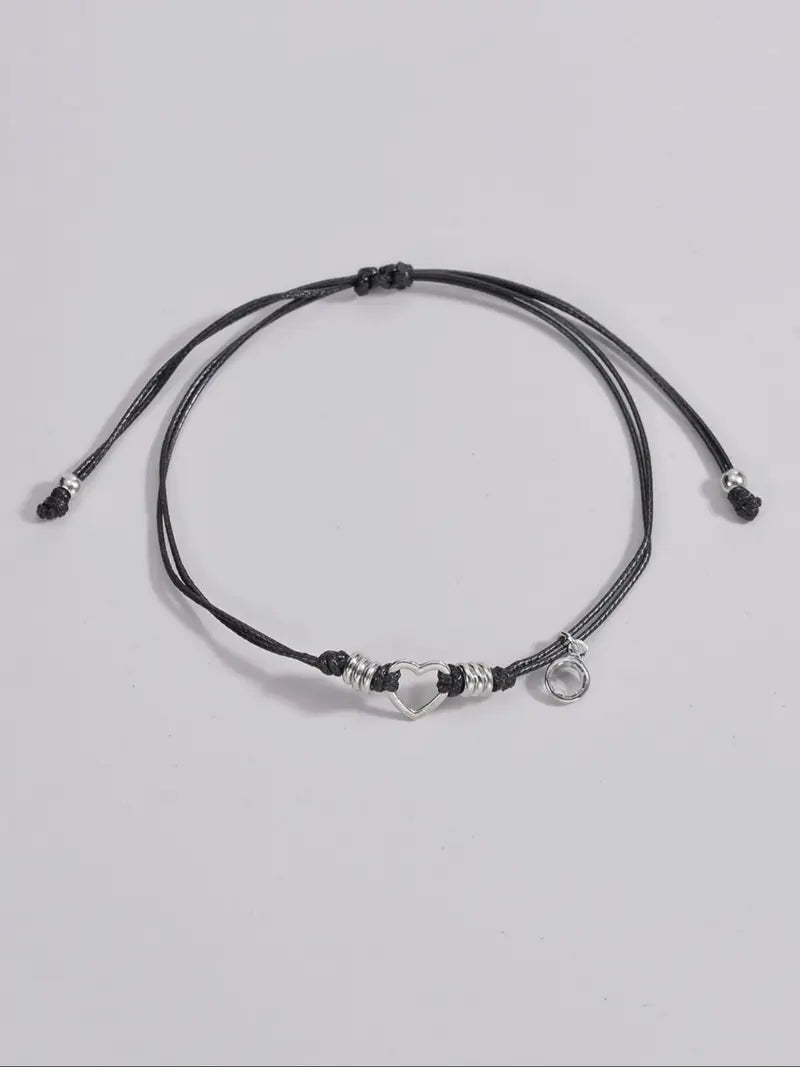 Women's Simple Heart Charm Anklet