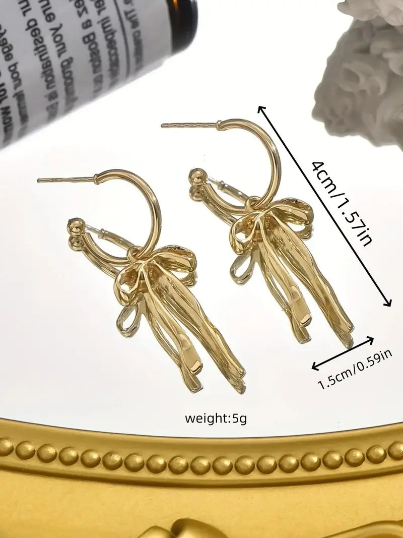 Women's Elegant Bowknot Design Dangle Earrings