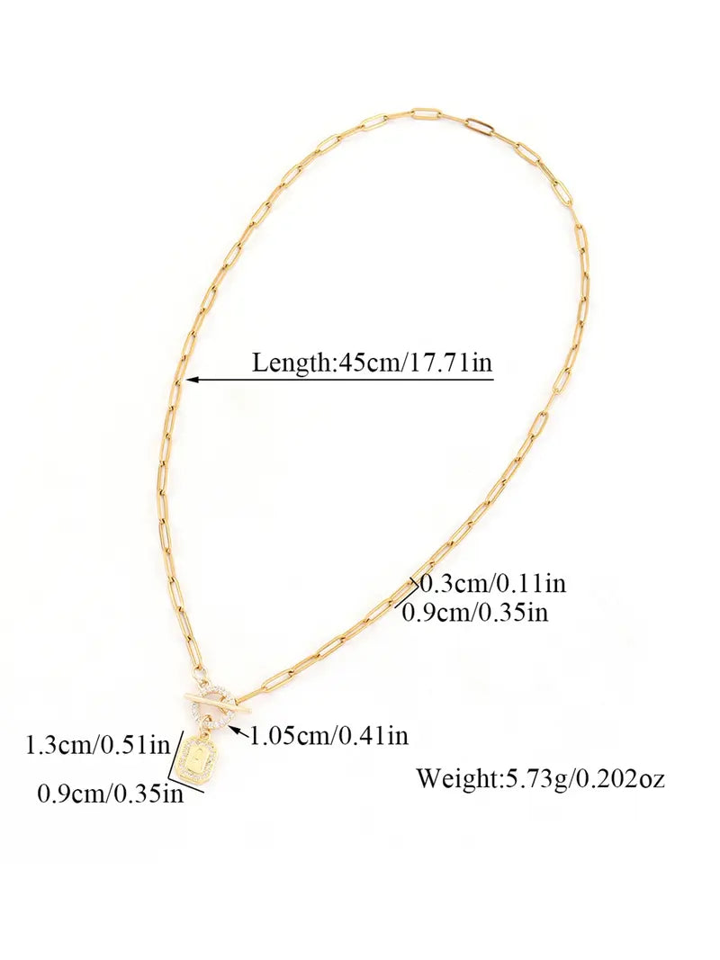 Women's Zirconia Block Letter Pendant Necklace