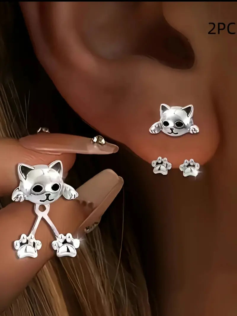 Cute Cat Claw Stud Earrings for Women
